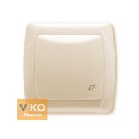 90562012 Розетка 1-я с/з с крышкой крем VIKO Carmen