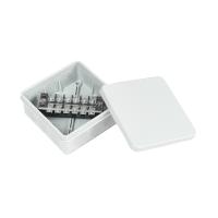 Коробка распределительная для прямого монтажа двухкомпонентная (HF) в комплекте с 6-кл. зажимами, сечение до 2,5 мм², 100х100х40 серая Промрукав