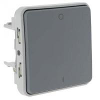 Legrand Plexo Серый Мех Выключатель 1-клавишный 2-х полюсной IP55