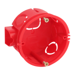 KUTS-68-42-s-red  Коробка установочная ЭРА KUTS-68-42-s-red красная 68х42мм усиленная для твердых стен саморезы стыковочные узлы IP20