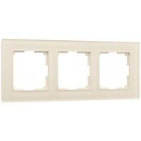 W0031141/ Рамка на 3 поста Favorit (молочный  стекло)