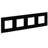 SKANDY Рамка 4-местная SK-F24Bl стекло черный IEK