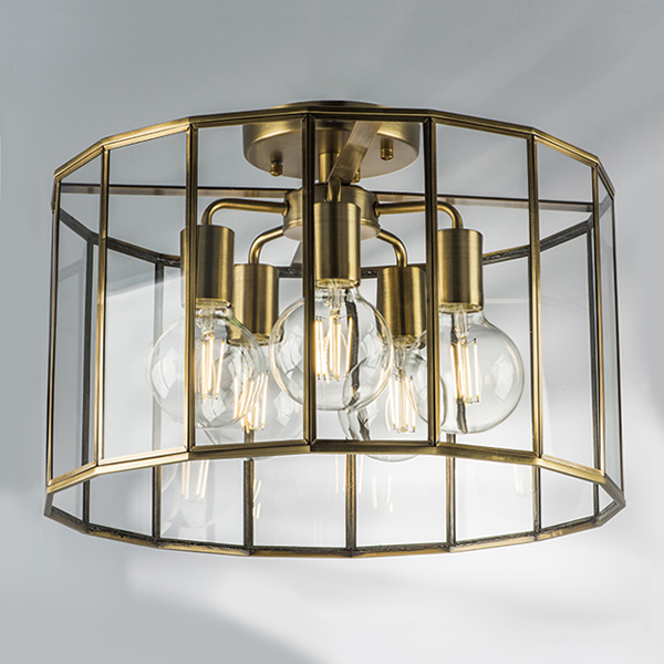 798251 Люстра GENNI 5х40W E27 ЛАТУНЬ/ПРОЗРАЧНЫЙ