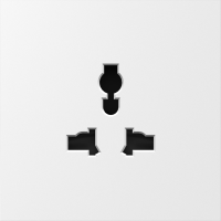 Накладка для  розетки мультистандарт, со шторками 16A 250 В~, матовый белый, серия S08