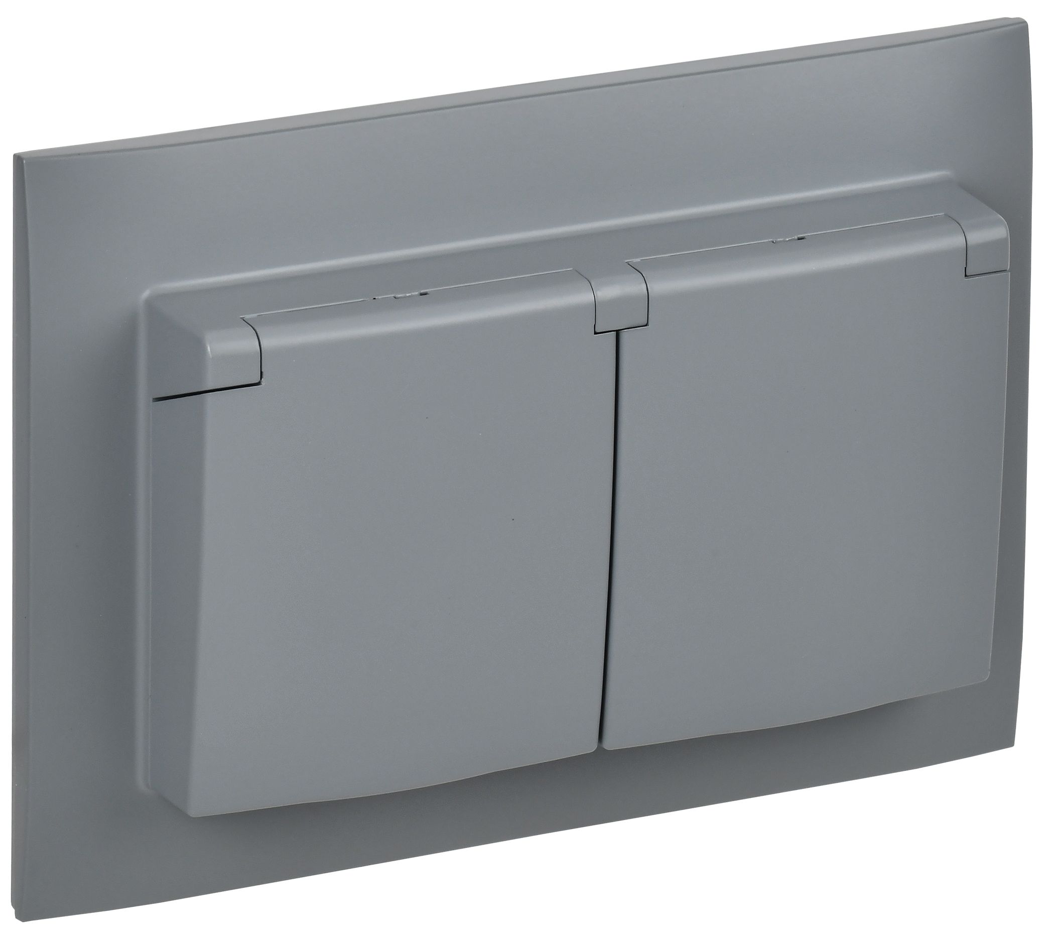 SKANDY Розетка 2-местная и крышкой 16А в сборе IP44 SK-R12Gr серый IEK