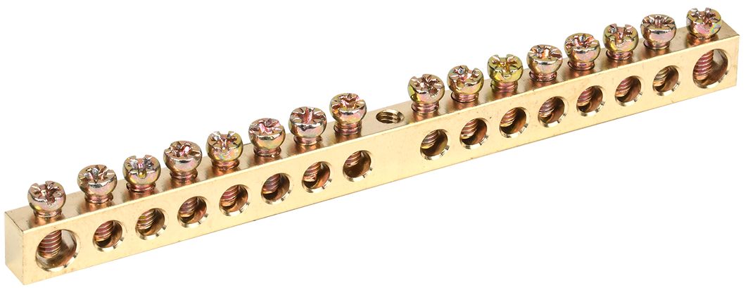 Шина PEN "земля-ноль" 6х9мм 16/1 (16групп/крепеж по центру) IEK