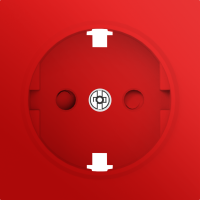 Накладка красная для розетки Schuko (чистое питание) со шторками 16A 250 В~, серия DB