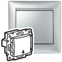 Legrand Valena Алюминий Выключатель кнопочный 1-клавишный с символом лампа