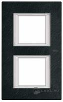 BT Axolute Черный мрамор Ардезия Рамка 2+2 мод прямоугольная (надпись вертикально)