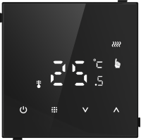 Термостат электронный с датчиком пола, черное стекло