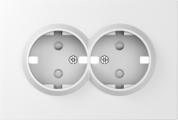 Накладка для розетки 2-й с заземлением, со шторками 16A 250 В~, матовый белый, серия S08