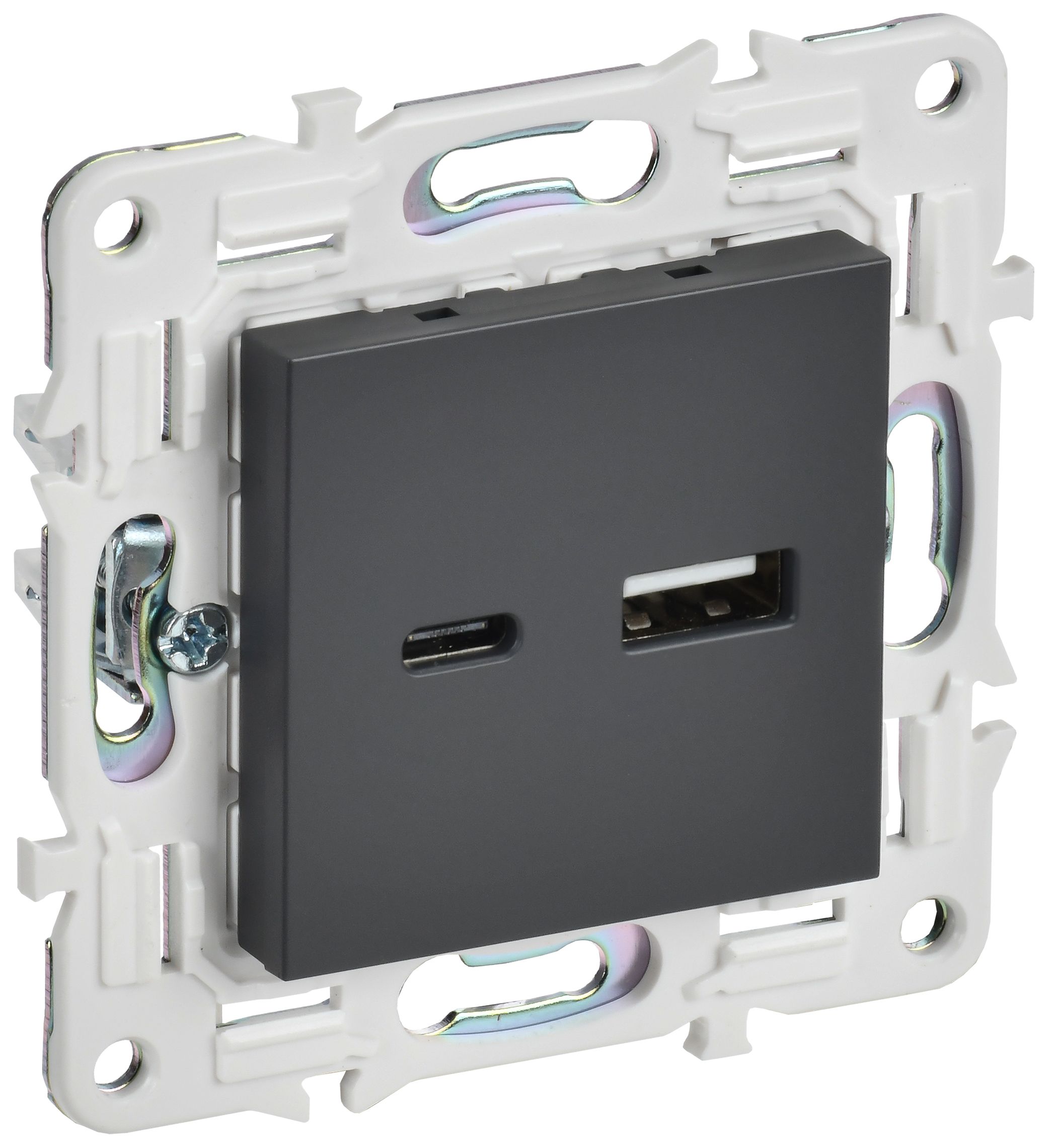 SKANDY Розетка USB A+C 3,1А SK-R14T титан IEK