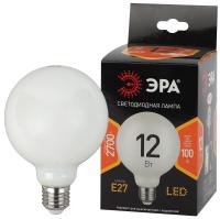 Лампочка светодиодная ЭРА F-LED G95-12w-827-E27 OPAL E27 / Е27 12Вт филамент шар матовый теплый белый свет
