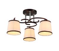 Люстра потолочная NICOLE 1153/5C E27*5*60W венге  хром/кремовый