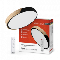 Светильник сд SCANDY WOOD-75RCB 75Вт 230В 3000-6500K 6000Лм 400x50мм с пультом ДУ черный IN HOME