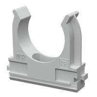 Крепёж-клипса для труб d32 мм безгалогенная (HF) атмосферостойкая серая (25шт/500шт уп/кор) Промрукав