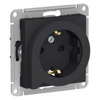 ATLASDESIGN РОЗЕТКА с заземлением со шторками с выталк., 16А, механизм, КАРБОН