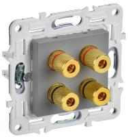 SKANDY Аудиорозетка 4-местная SK-A01Gr серый IEK