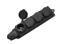 Розеточная колодка GSB-16-4-G-IP44, 16А, 4 места, с заземлением, без выключателя, IP44