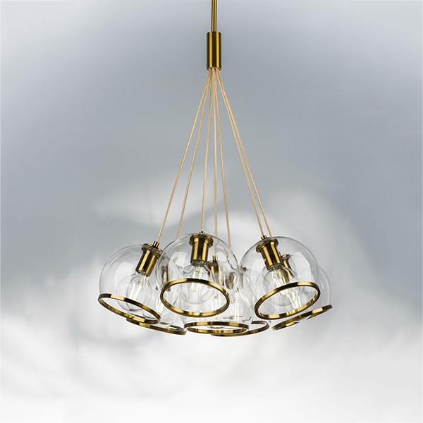 729071 Люстра SFERICO 7х40W E27 ЛАТУНЬ/ПРОЗРАЧНЫЙ