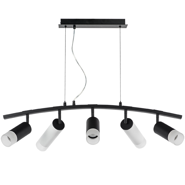 LR7353738621 Люстра RULLO 5х50W GU10 ЧЕРНЫЙ/БЕЛЫЙ (571735+214437-3+214486-2+202431-5)