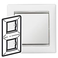 Legrand Valena Белый/Серебряный штрих Рамка 2-ая вертикал.