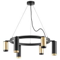 LR01640387370 Люстра RULLO 6х50W GU10 ЧЕРНЫЙ/ЗОЛОТО (571016+214440-3+214487-3+203437-3+203440-3)