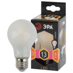 F-LED A60-13W-827-E27 frost  Лампа светодиодная ЭРА F-LED A60-13W-827-E27 frost Е27 13Вт филамент груша матовая теплый белый свет