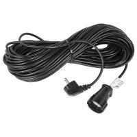 Удлинитель-шнур ПВС 3х0,75, 30м, с/з, 6А, 1300Вт, IP44, черный (Сделано в России) REXANT