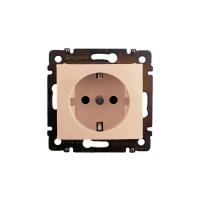 Legrand Valena Крем Розетка 1-ая с/з с крышкой и защитными шторками IP44 (к простой рамке)