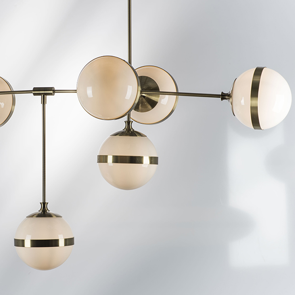 813191 Люстра GLOBO 9х40W E14 electroplating bronze/white