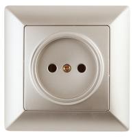 4-201-04 Intro Розетка 2P, 16А-250В, СУ, Solo, шампань (10/200/2400)