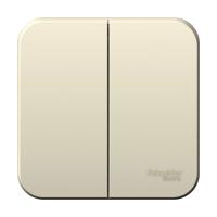 BLANCA О/У 2-клавишный ВЫКЛЮЧАТЕЛЬ (сх.5) ИЗОЛ.ПЛ., 10А, 250В,МОЛОЧНЫЙ