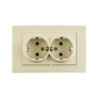MD2912150 Розетка 2х с заземлением крем