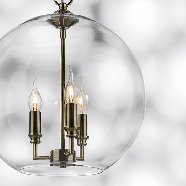 729131 Люстра SFERICO 3х40W E14 ЛАТУНЬ/ПРОЗРАЧНЫЙ