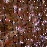 Гирлянда светодиодная Занавес 2х1,5м 300 LED БЕЛЫЙ черный ПВХ IP65 эффект мерцания 230В соединяется NEON-NIGHT нужен шнур 303-500