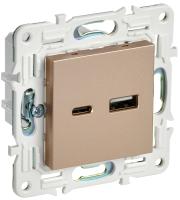 SKANDY Розетка USB A+C 18Вт SK-R13Sa песочный IEK