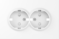 Накладка для розетки 2-й с заземлением, со шторками 16A 250 В~, глянцевый белый, серия S08