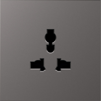 Накладка для  розетки мультистандарт, со шторками 16A 250 В~, матовый титан, серия S08