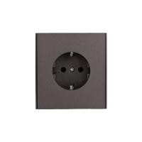 Розетка STRONG 1-ая с/з с/у, со шторками 16А графит KRANZ