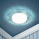 DK LD26 BL/WH  DK LD26 BL/WH Светильник ЭРА декор cо светодиодной подсветкой Gx53, голубой