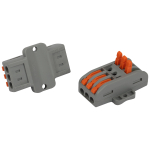 NO-225-454  Клемма ЭРА NO-225-454 проходная с монтажной площадкой 222-2413Р с рычагами 3 полюса 0.08-2.5/4 мм2 упаковка 2 шт