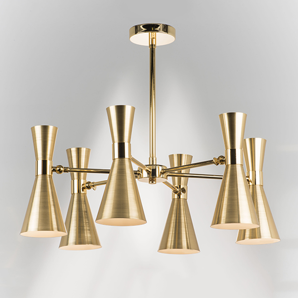 816061 Люстра DUMO 6х40W E14 ЛАТУНЬ/ЗОЛОТО