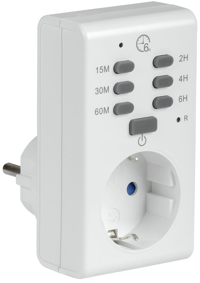 Розетка-таймер электронный РТЭ-2 с индикацией 15мин-6ч 16А IP20 IEK