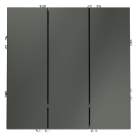 Выключатель встраиваемый VOLTUM S70 трехклавишный 10А, (титан)