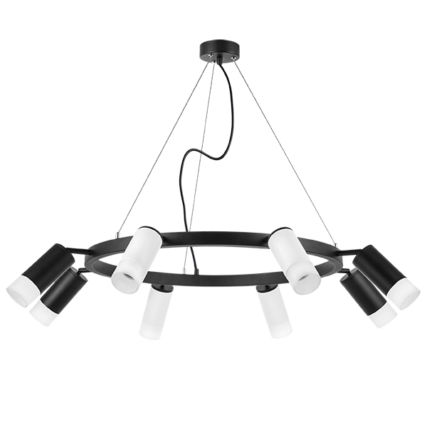 LR0183643741 Люстра RULLO 8х50W GU10 ЧЕРНЫЙ/БЕЛЫЙ (571018+214436-4+214437-4+202431-8)