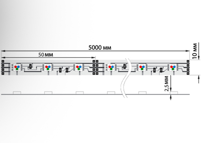Лента светодиодная 12В, SMD3030, 48 LED/м, RGB, 10мм, IP65 NEON-NIGHT