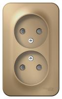 BLANCA О/У РОЗЕТКА двойная без заземления со шторк., 16А, 250В, ТИТАН