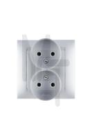 Розетка двойная 2Р  16А  250В  винтовой зажим  алюминий
