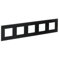 SKANDY Рамка 5-местная SK-F25G стекло графит IEK